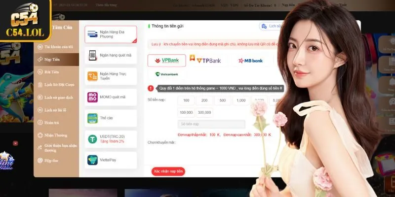 Hướng dẫn nạp tiền C54